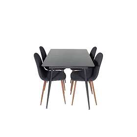 Venture Home Silar Matgrupp Förlängningsbar 120 cm Rektangulär med 4 Polar stolar Svart Matgrupper Brun,Svart