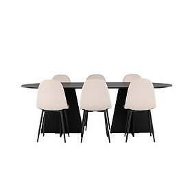 Venture Home Bootcut Matgrupp 230 cm Rektangulär med 6 Polar stolar Beige Matgrupper Beige,Svart