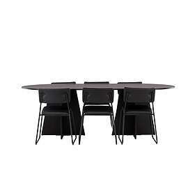 Venture Home Bootcut Matgrupp 230 cm Rektangulär med 6 Kenth Stolar Svart Matgrupper