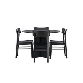 Venture Home Bootcut Matgrupp 4 stolar Rund Svart Matgrupper