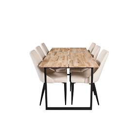 Venture Home Cirebon Matgrupp 200 cm Rektangulär med 6 Leone stolar Svart Matgrupper Vit,Svart