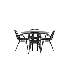 Venture Home Copenhagen Matgrupp 115 cm Rund med 4 Dyrön stolar Svart Matgrupper Brun,Svart