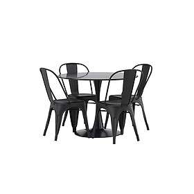Venture Home Glade Matgrupp 100 cm Rund med 4 Tempe Stolar Svart Matgrupper