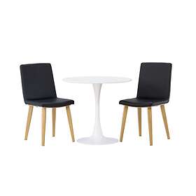 Venture Home Hamden Matgrupp 80 cm Rund med 2 Today stolar Svart Matgrupper Brun,Svart
