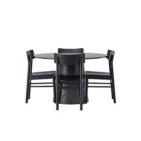 Venture Home Lanzo Matgrupp 120 cm Rund med 4 Montros stolar Svart Matgrupper