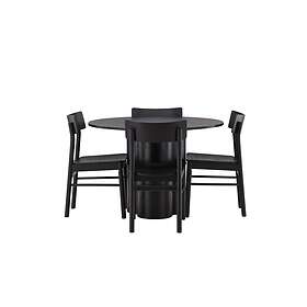 Venture Home Olivia Matgrupp 110 cm Rund med 4 Montros Stolar Svart Matgrupper