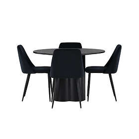 Venture Home Olivia Matgrupp 110 cm Rund med 4 Night Stolar Svart Matgrupper
