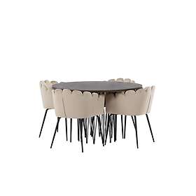 Venture Home Stonaro Matgrupp 120 cm Rund med 4 Limhamn stolar Beige Matgrupper Brun,Beige
