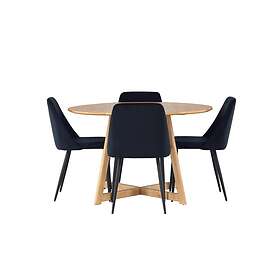 Venture Home Yakidon Matgrupp 120 cm Rund med 4 Night stolar Svart Matgrupper