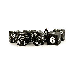 Metallic Dice Games :16mm Sharp Edge Silicone Rubber Poly Set Gold Scatter