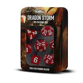 Metallic Dice Games : Dragon Storm Inclusion Silicone 7- Set Red Dragon Scales