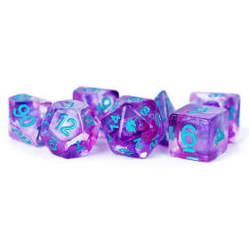 Metallic Dice Games : Unicorn Resin Polyhedral 7- Set Violet Infusion