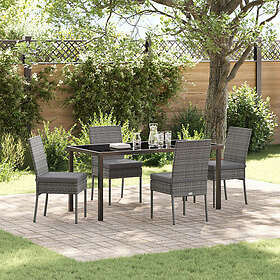 vidaXL Ensemble Lounge 5 Pièces Gris Poly Rotin