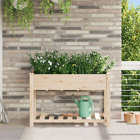 vidaXL Köpplanterare med hylla 115x59x76 cm Solid träfuru