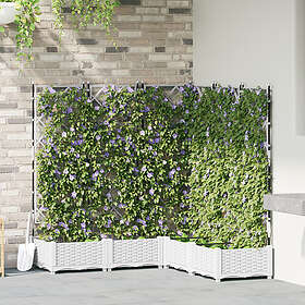 vidaXL Trädgårdsplanterare med Spaljé 5 st Vit 120x120x125.5 cm