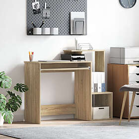 vidaXL Sonoma Ek Datorbord Sonoma ek MDF med ekfaner Medium Förvaring