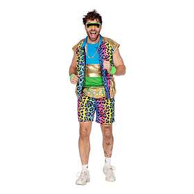 80-tals Neon Leopard Herr Maskeraddräkt X-Large