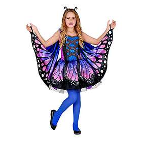 Blå/Rosa Fjäril Barn Maskeraddräkt X-Small