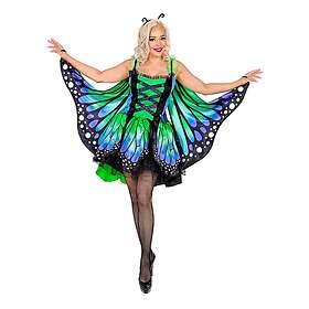 Grön/Blå Fjäril Maskeraddräkt X-Small