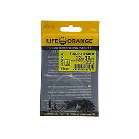 LIFE-ORANGE Leader Fluorocarbon Tafs, 2-pack 30cm 0,4mm (8kg)