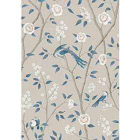 Boråstapeter Blue & White Paradise Birds 6143