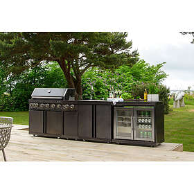 MyOutdoorKitchen Outdoor kitchen with grill Black Wisconsin Black Collection Fridge Sink Side Burner