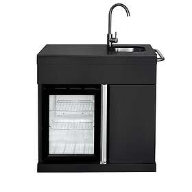 MyOutdoorKitchen Pure Module with refrigerator, sink unit and storage cabinet Black