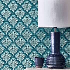 Carma 1838 V&A II Calico Shell aqua tapet