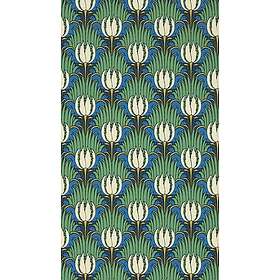 Morris & Co. edford Park Tulip & Bird Goblin Green & Raven tapet