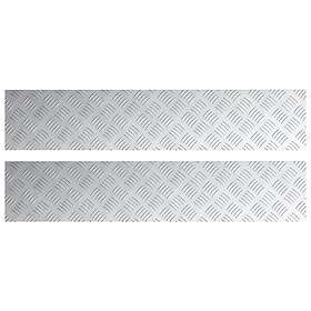 vidaXL Aluminium Checker Plattor 2 st Halkfria 100x20 cm