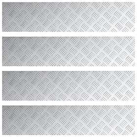 vidaXL Aluminium Chequer Plattor 4 st Rutschfria 90x20 cm