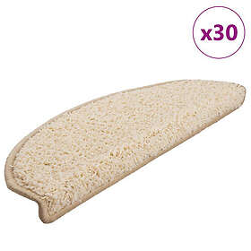 vidaXL Trappmattor 30 st gräddvit 65x21x4 cm