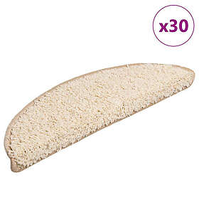 vidaXL Trappmattor 30 st gräddvit 56x17x3 cm