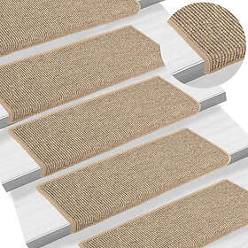 vidaXL Trappstegsmattor självhäftande 15 st mörk beige 65x21x4 cm