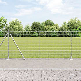 vidaXL Stängselstolpar med Basplattor 13 st Ø32mm 110cm Galvaniserad Stål