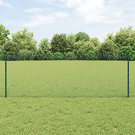vidaXL Stängselsstolpar 5 st U-Kanal Grön 80 cm Stål, Hexagon Stängsel Grön 0,8 x 10 m Stål
