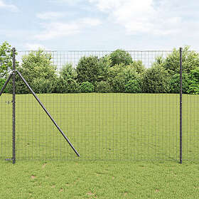 vidaXL Staketstolpar 7 st Grå Ø32 mm 210 cm Galvaniserat Stål