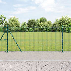vidaXL Staketstolpar med Basplattor 13 st Ø32mm 90cm Galvaniserat Stål