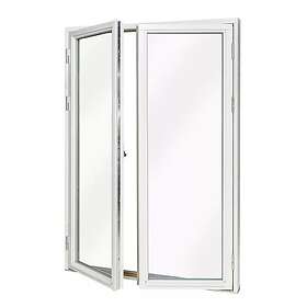 VillaFönster Fönsterdörr, helglasad (par) Eco 0,9 Vitmålad 16x23 Vänster