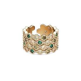 Ylva Li Halo Emerald Gold