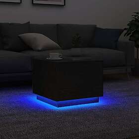 vidaXL Soffbord med LED svart ek 50x50x40 cm