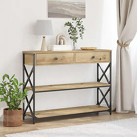 vidaXL Konsolbord artisan ek 100x28x75 cm konstruerat trä och stål
