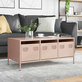 vidaXL Soffbord rosa 101,5x50x43,5 cm kallvalsat stål