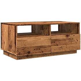 vidaXL Soffbord med LED gammalt trä 90x49x40 cm