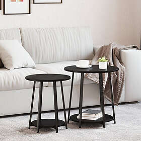 vidaXL Sidobord 2 st svart ek konstruerat trä och metall