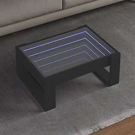 vidaXL Soffbord med Infinity LEDs svart 70x53x30 cm