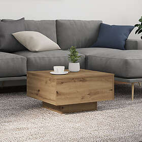 vidaXL Soffbord med LED-lampor artisan ek 55x55x31 cm