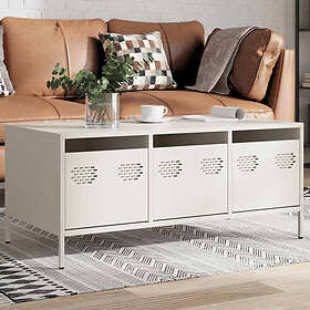 vidaXL Soffbord vit 101,5x50x43,5 cm kallvalsat stål