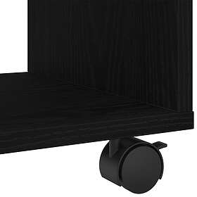vidaXL Sidobord med hjul svart ek 72x33x42,5 cm konstruerat trä