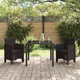 vidaXL Lounge Sett 2 Deler Brun Kunstig Rattan